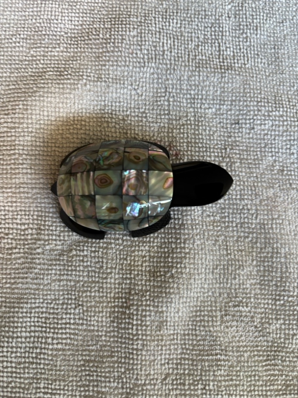 Precious Abalone shell & Black obsidian  Turtle